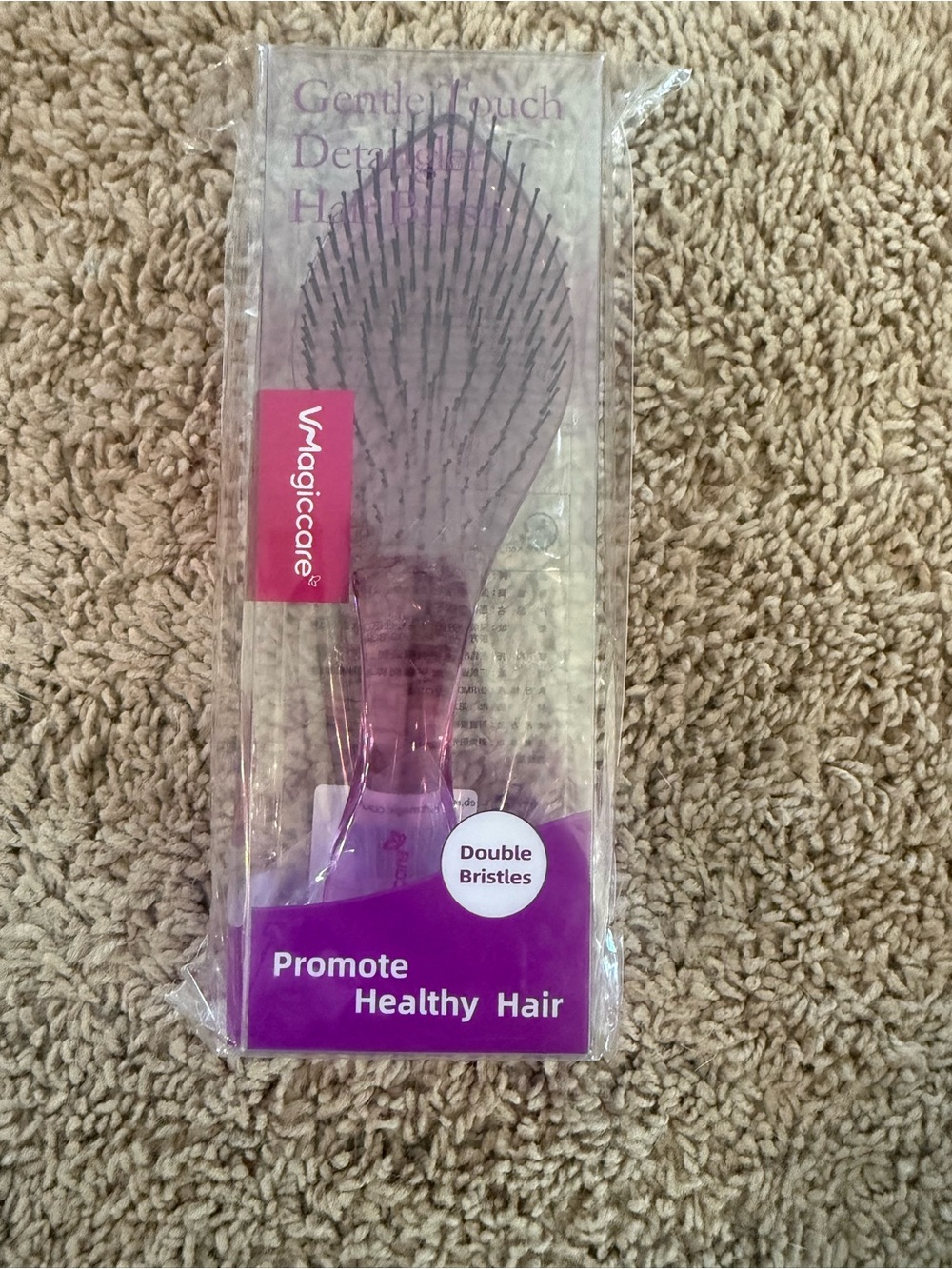 Magic Purple Double-Bristle Detangling Brush for Women